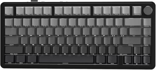 ATTACK SHARK X85 Teclado mecânico para jogos sem fio 75% Gasket com botão,BT5.0/2.4G/USB-C,acolchoamento de cinco camadas,RGB,5000mAh,troca a quente,teclas com impressão lateral (Moonlight)