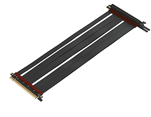 LINKUP - Cabo Riser Extreme4+ PCIe 4.0 X16 [RTX4090 RX6950XT x570 Z690 Testado] Twinax Blindado Alta Velocidade Vertical Mount Gaming PCI Express Gen4 Soquete de ângulo esquerdo de 270 graus (50