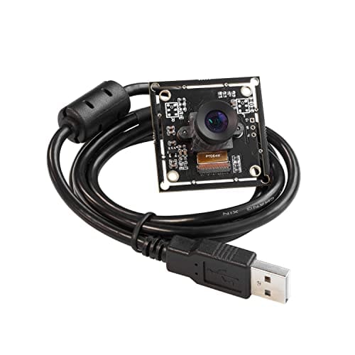 Arducam Câmera USB de obturador global de 2MP, módulo de webcam UVC monocromático OV2311 de 50fps com lente M12 de baixa distorção sem microfones, compatível com Windows, Linux, Android e Mac OS