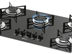 FISCHER COOKTOP À GÁS 5 BOCAS MESA VIDRO PRETA BIVOLT 1642-6985