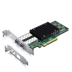Placa de rede H!Fiber 10Gb SFP+ PCI-E NIC, compare com Intel X710-DA2, com chip Intel X710-BM2, porta dupla SFP+, PCIe 3.0 X8, adaptador de rede convergente Ethernet compatível com Windows