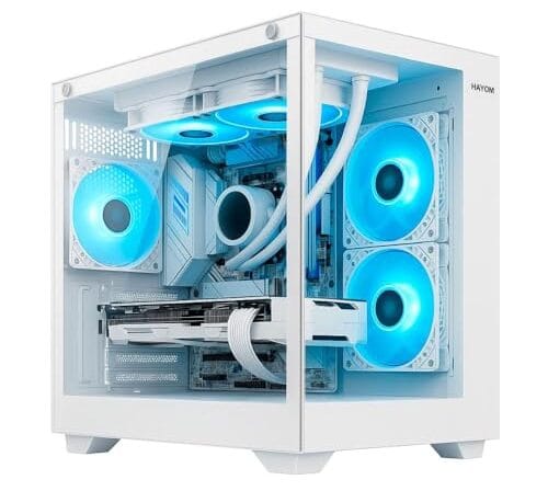 Gabinete Gamer Branco GB1791 4 fans RGB Micro-Atx Em vidro temperado