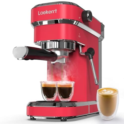 Máquina de café expresso 20 bar, cafeteira profissional com espumador de leite, varinha a vapor, máquina de café compacta com tanque de água removível para cappuccino, latte, presente para pai ou mãe