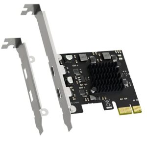 GLOTRENDS Placa de expansão U3142CX1 2 portas 10 Gb USB 3.1 Gen2 Tipo-C para PCIE X1 com chip ASM 3142, suporte regular e de baixo perfil