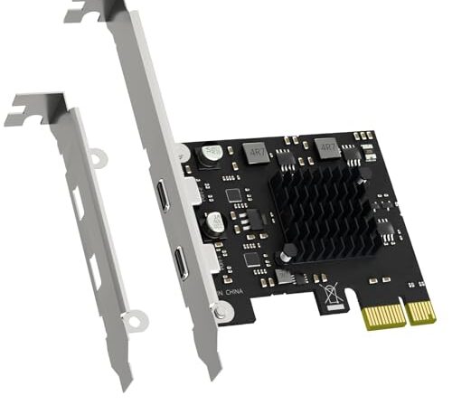 GLOTRENDS Placa de expansão U3142CX1 2 portas 10 Gb USB 3.1 Gen2 Tipo-C para PCIE X1 com chip ASM 3142, suporte regular e de baixo perfil
