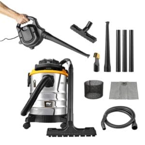 WAP Aspirador de Pó e Água Barril GTW INOX 25, Compacto, 25 Litros, com Filtro Lavável, 185mbar 2000W 220V