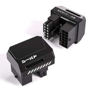 EZDIY-FAB Adaptador PCIe 5.1 - 600W 12 + 4 pinos, conector de alimentação GPU 12VHPWR de 16 pinos, adaptador GPU 12V-2x6, ângulo reto de 180 graus - compatível com RTX 3090Ti, 4070Ti, 4080, 4090 GPU