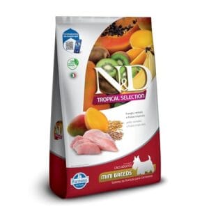 N&D Tropical para Cães Adultos de Raças Mini e Pequenas Sabor Frango, Cereais e Frutas Tropicais 12Kg