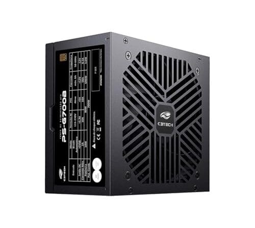 Fonte Gamer C3Tech PS-G700B, Preta, 700w, 80 Plus Bronze, ATX, PFC ativo Bivolt automatico 115/230V