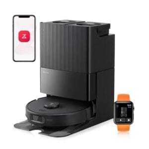 Roborock Robô aspirador e esfregão Qrevo Edge S5A, 18.500Pa, zero emaranhamento, escova principal DuoDivide, escova lateral FlexiArm, lavagem e autolimpeza, secagem a ar quente, autoesvaziamento