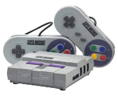 Game Retro Mini Super Nintendo + 93 mil Jogos + 2 Controles + Pack com todos os Jogos de Snes (Controles SNES)