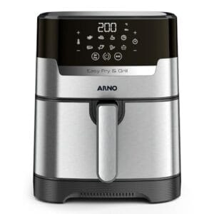 Fritadeira sem Óleo e Grill Arno Airfryer & Grill Expert Digital 4,2L UFE2, 1420W, Inox e Preta, 8 Programas, 2 em 1 para Fritar e Grelhar, 220V
