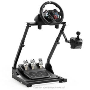 Abacafly Suporte Volante, Cockpit G25/G27/G29/G920/T300RS/T300GT/T500RS/TGT/T150/TS-PC/CSL/CSR/CSW, Simulador de Carro, Suporte de Volante com Vários Ajustes de ângulo e Armazenamento Dobrável, base Para Volante Logitech