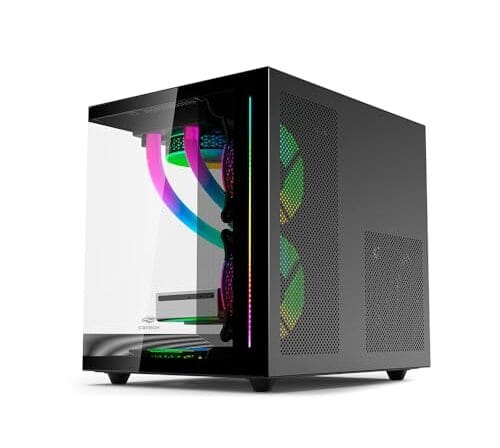 Gabinete AQUARIUS Gaming C3Tech MT-G810BK Preto frontal e lateral de vidro temperado USB 2.0, USB 3.0, Conector P2 para Audio e Microfone Comporta até 7 coolers Fan Filtro anti poeira