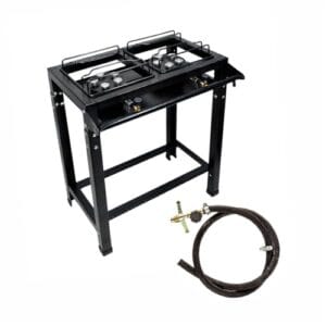 Roa Fogão Industrial 2 Bocas Jr Alta Pressão Preto C/Mangueira