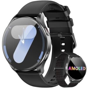 Smartwatch Redondo AMOLED 1.43" - Relógio Inteligente com Chamadas Bluetooth, 130+ Modos Esportivos, IP68, Compatível Android/iOS - Unissex