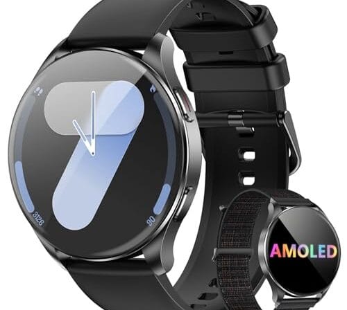 Smartwatch Redondo AMOLED 1.43" - Relógio Inteligente com Chamadas Bluetooth, 130+ Modos Esportivos, IP68, Compatível Android/iOS - Unissex