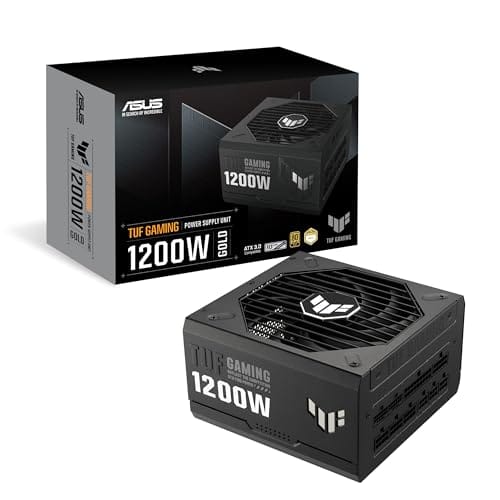 ASUS TUF Gaming Ouro 1200W (1200 Watt, ATX 3.0 compatível com fonte de alimentação totalmente modular, certificação 80+ Gold, componentes de nível militar, rolamento de esferas duplo, ventilador de