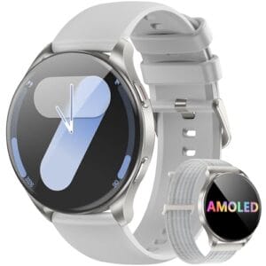 Smartwatch Redondo AMOLED 1.43" - Relógio Inteligente com Chamadas Bluetooth, 130+ Modos Esportivos, IP68, Compatível Android/iOS - Unissex