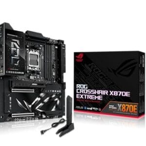 ASUS Placa-mãe para jogos ROG Crosshair X870E Extreme AMD X870E AM5 E-ATX – 20+2 estágios de energia, DDR5, PCIe 5.0, 5X M.2, 5G e 10G LAN, Wi-Fi 7, USB4 Tipo-C, LCD de 5 polegadas, overclocking e