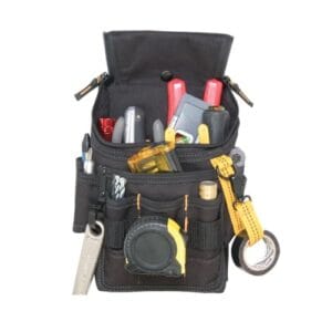 Custom Leathercraft Bolsa Utilitária Com Zíper Clc 1524 Média Preta 11 Bolsos