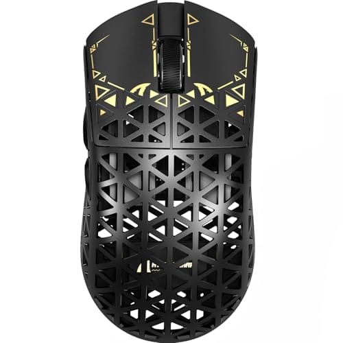 ATTACK SHARK R5 Ultra Mouse gamer sem fio HyperSpeed de fibra de carbono,ultraleve,39 g,com fita adesiva,2,4 G/BT/USB-C,sensor PixArt PAW3950MAX,taxa de polling sem fio de 8 kHz,42KDPI,Win/Mac(Preto)