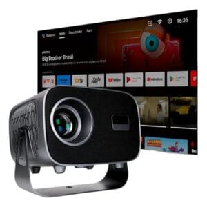 Mini Projetor Portatil Hdmi 5G Android 11 12000 Lumens 4K 180° Correçao Automatica Cinema Portatil | Casa Escola e Uso Externo