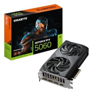 Gigabyte Placa gráfica GeForce RTX 5060 WINDFORCE OC 8G - 8GB GDDR7, 128bit, PCI-E 5.0, 2512 MHz Core Clock, 3 x DisplayPort, 1 x HDMI, GV-N5060WF2OC-8GD