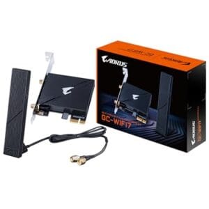 GIGABYTE WiFi 7 GC-WIFI7 (802.11/ Tri-Band WiFi/Bluetooth 5.3/4K-QAM/PCIe cartão de expansão)
