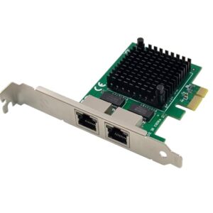 Adaptador de rede PCIe 3.1 2.5GBase-T duplo com Intel I225-V / I226-V 2500/1000/100Mbps PCI Express Gigabit Ethernet NIC Card RJ45 LAN Controller para Windows 10/11 com suporte de perfil baixo