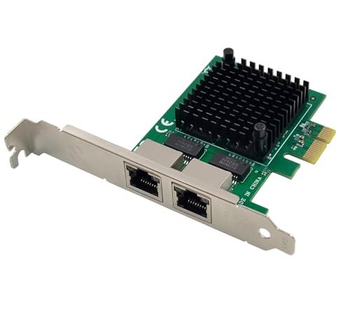 Adaptador de rede PCIe 3.1 2.5GBase-T duplo com Intel I225-V / I226-V 2500/1000/100Mbps PCI Express Gigabit Ethernet NIC Card RJ45 LAN Controller para Windows 10/11 com suporte de perfil baixo