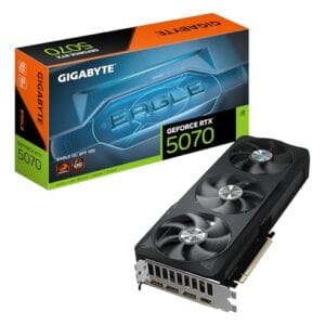 Gigabyte Placa gráfica GeForce RTX 5070 EAGLE OC SFF 12G - 12GB GDDR7, 192bit, PCI-E 5.0, 2587 MHz Core Clock, 3 x DP 2.1a, 1 x HDMI 2.1b, NVIDIA DLSS 4, GV-N5070GAMING OC-12GD