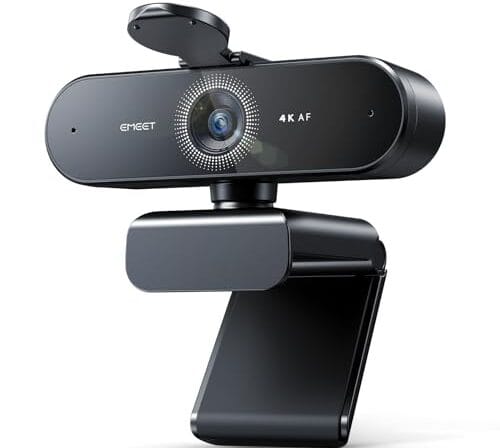 EMEET Webcam NOVA 4K para PC - Ultra 4K HD, foco automático PDAF, microfones com cancelamento de ruído duplo, FOV de 73°, correção automática de luz, USB-A, capa de privacidade, ideal para reuniões de