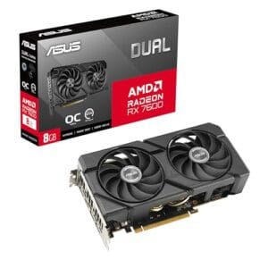 ASUS Placa gráfica para jogos Dual Radeon RX 7600 EVO OC Edition 8GB GDDR6 (AMD Radeon RX7600, PCIe 4.0, 1x HDMI 2.1, 3X DisplayPort 1.4a, DUAL-RX7600-O8G-EVO)