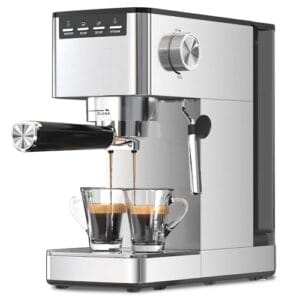 Kismile - Máquina de café expresso de 20 barras, máquina de café expresso com espumador de leite, máquina de cappuccino e café com tanque de água removível de 40 onças, máquinas de café expresso