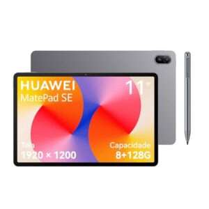 Tablet, HUAWEI MatePad SE 11, 8+128GB, Tela HUAWEI FullView de 11" para Conforto Visual,Superbateria de 7700 mAh 22,5W,Câmera Traseira 8 MP,Câmera Frontal 5 MP,Cinza Nebula