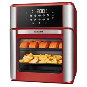 Fritadeira Air Fryer Forno Oven 12L, Mondial, Vermelho/Inox, 2000W, 127V - AFON-12L-RI