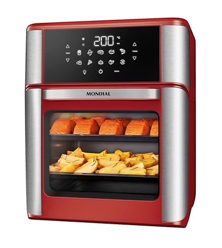 Fritadeira Air Fryer Forno Oven 12L, Mondial, Vermelho/Inox, 2000W, 127V - AFON-12L-RI