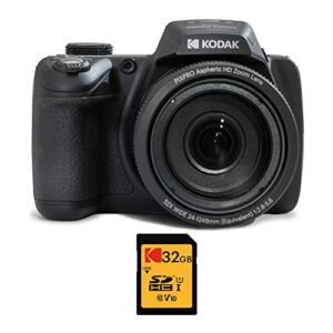 Kodak PIXPRO AZ528 Câmera digital Astro Zoom de 16 MP com zoom de 52x e tela LCD de 3 polegadas (preto) pacote com cartão de memória SDHC Classe 10 UHS-I U1 de 32 GB (2 itens)