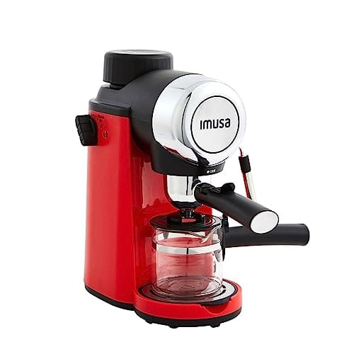 IMUSA EUA 4 xícaras Epic Electric Expresso/Cappuccino Maker, Vermelho 800 Watts