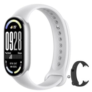 Xiaomi Smart Band 10 - Pulseira inteligente, autonomia de até 21 dias, tela AMOLED de 1,72", taxa de atualização de 60 Hz, 5 ATM, sensor de frequência cardíaca, app Mi Fitness, cor prata (versão ES)