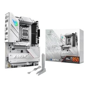 ASUS Placa mãe ROG Strix B850-A Gaming WiFi AMD AM5 B850 ATX 14+2+2 estágios de energia, DDR5 AEMP, LAN 2,5G, WiFi 7 com Q-Antenna, 4X M.2, PCIe® 5.0, USB 20Gbps Type-C, AI Networking II, ASUS AI