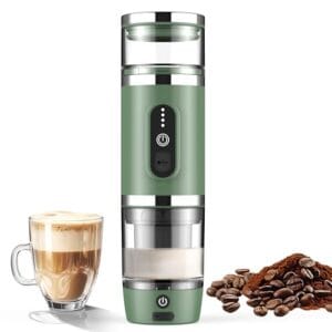Hobsir Cafeteira elétrica portátil, espumador de leite, máquina de café de viagem para acampamento, cafeteira de carro com base espumante, USB-C, cápsula 3 em 1, máquina de café expresso pequena