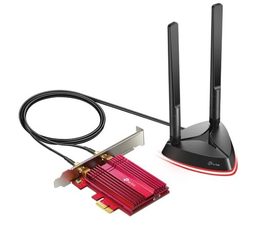 TP-Link Cartão WiFi 6 AX3000 PCIe WiFi (Archer TX3000E), até 2400 Mbps, Bluetooth 5.2, 802.11AX adaptador sem fio de banda dupla com MU-MIMO, OFDMA, latência ultrabaixa, suporta apenas Windows 11, 10