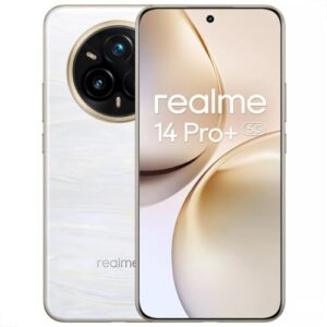 Celular Realme 14 Pro+ 5G, Tela OLED 6,83" 120Hz, Dual SIM, Câmera Tripla 50MP com OIS, 256GB, 12GB Branco Pérola