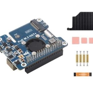 Placa de expansão POE M.2 HAT+ combina Power Over Ethernet POE HAT e adaptador PCIe para M.2 para Raspberry Pi 5, suporta padrão de rede IEEE 802.3af/at e discos rígidos M.2 NVME de tamanho 2230/2242