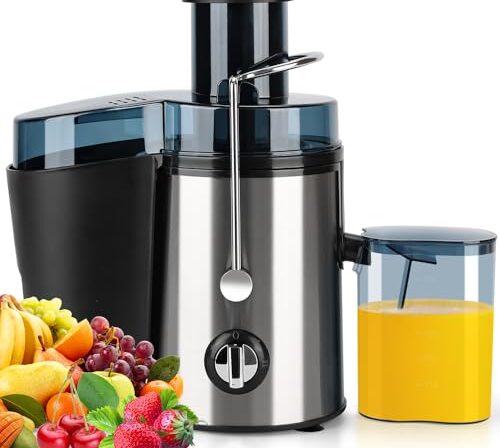 Hezaru Centrifuga de Frutas, 110V, 500W, 3 Velocidades, Juicer, Extrator de Suco, Máquina Espremedora Eficiente