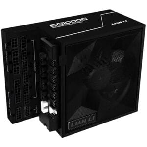 Fonte Lian Li Edge Gold 1000 W 80 Plus Gold Preta Full Modular 12VHPWR Cybenetics com hub USB EG1000G BLACK EU