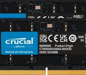 Crucial Kit DDR5 RAM 32 GB (2 x 16 GB) 5200 MHz (ou 4800 MHz) Memória SODIMM para laptop, Mini PC, RAM de alto desempenho (ou 4800MHz) - CT2K16G52C42S