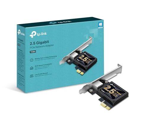 TP-Link Placa de rede PCIe de 2,5 GB (TX201) – Adaptador de rede PCIe para 2,5 Gigabit Ethernet, suporta Windows 11/10/8.1/8/7, Win Server 2022/2019/2016, Linux